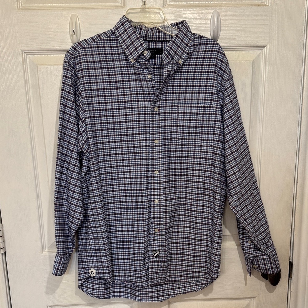 Daniel Cremieux Navy and White Plaid Shirt